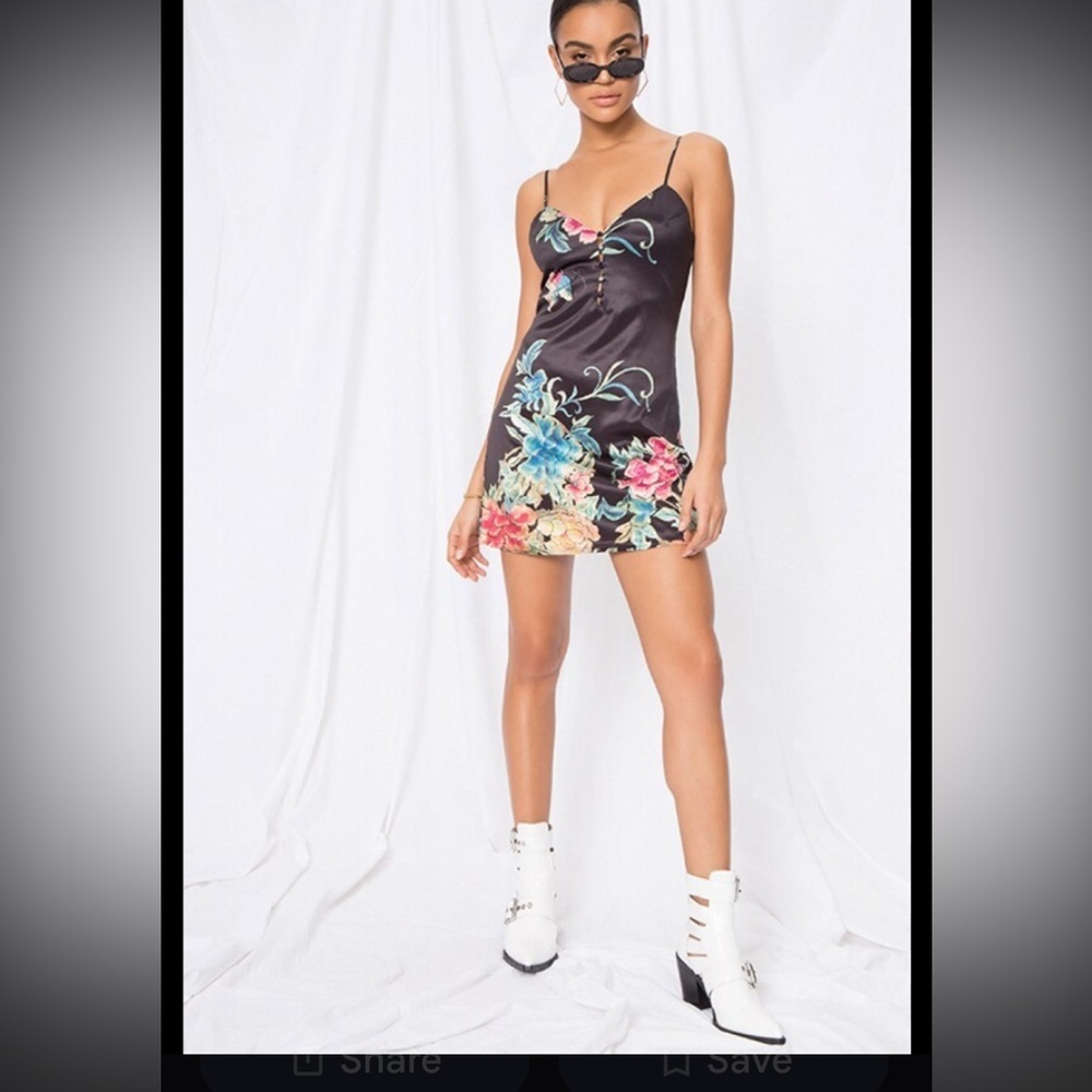 superdown By The Way. Shaw Cami Dress satin floral print mini $109 party revolve